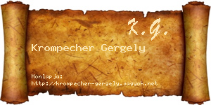 Krompecher Gergely névjegykártya